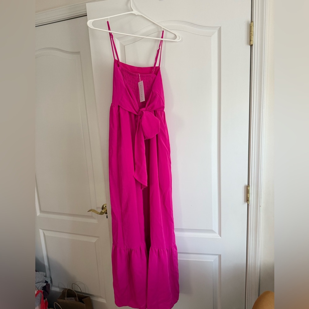 Baltic Born Electric Pink Maxi dress with pockets and adjustable straps - Picture 2 of 4